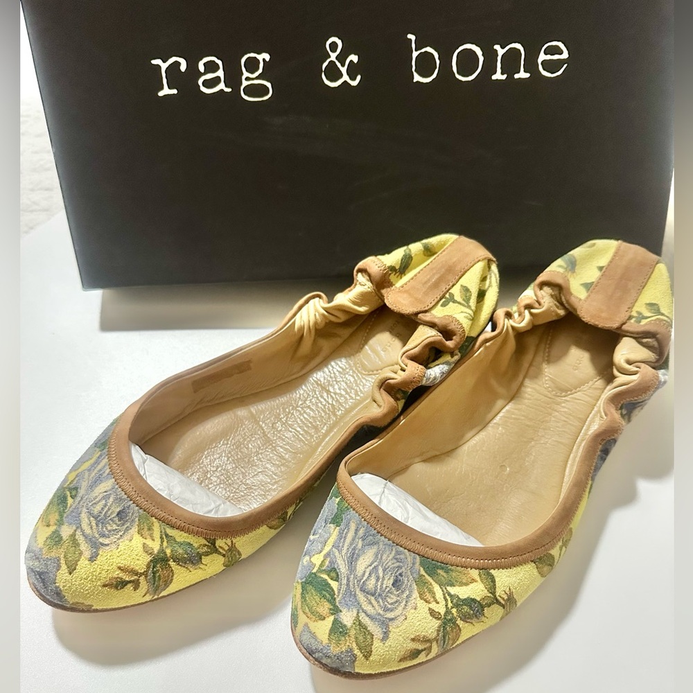 Rag & Bone Women's Floral Ballet Flats - Yellow and Green